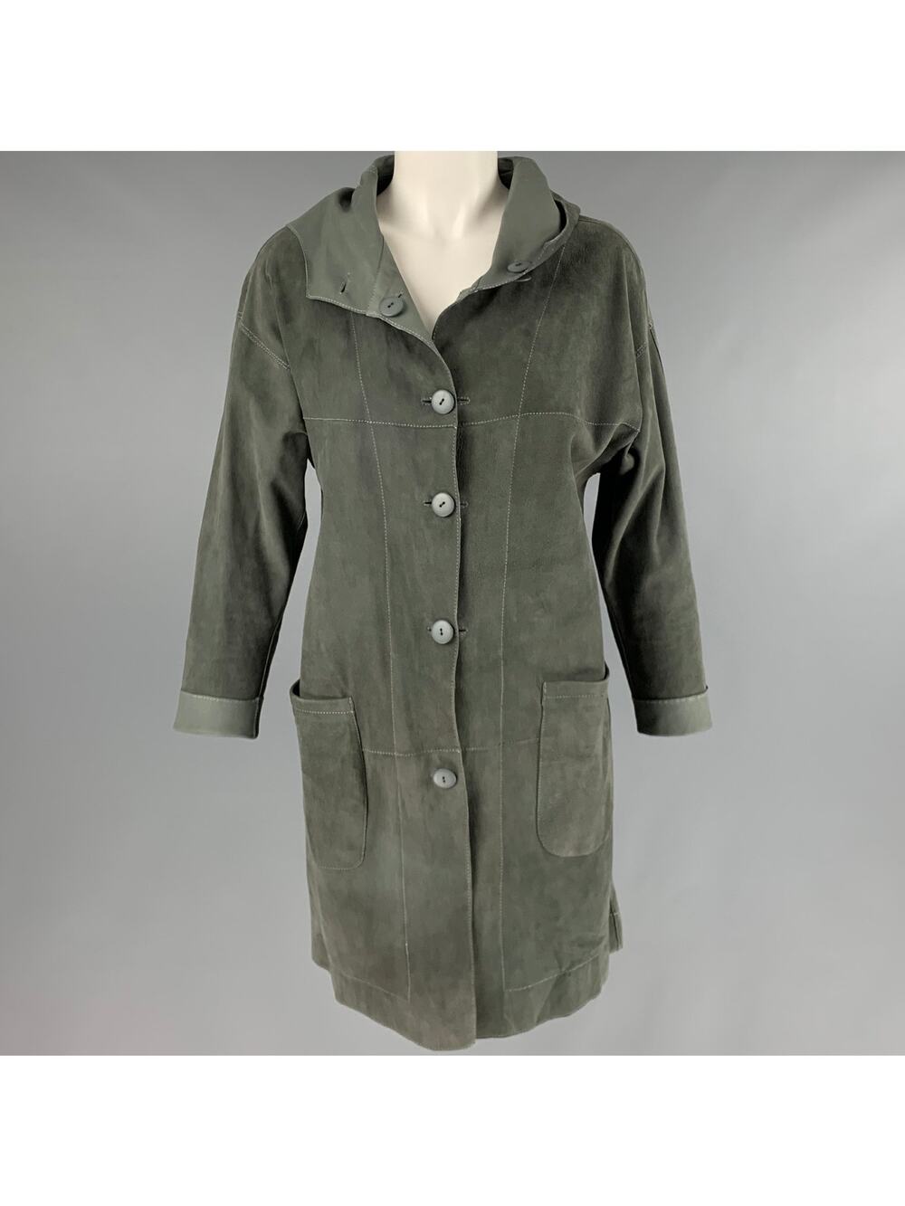 BOTTEGA GIOTTI Size XS Grey Leather Suede Reversible Coat